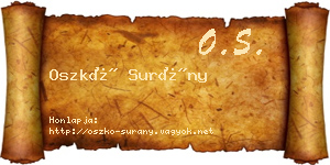 Oszkó Surány névjegykártya